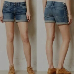 PILCRO Anthropologie Hyphen 26 Boy Fit High Cuff Jean Shorts